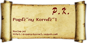 Pogány Kornél névjegykártya
